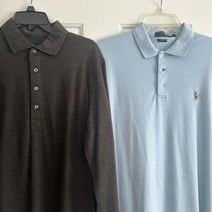 2 large mens Polo Ralph Lauren long sleeve and short sleeve polos